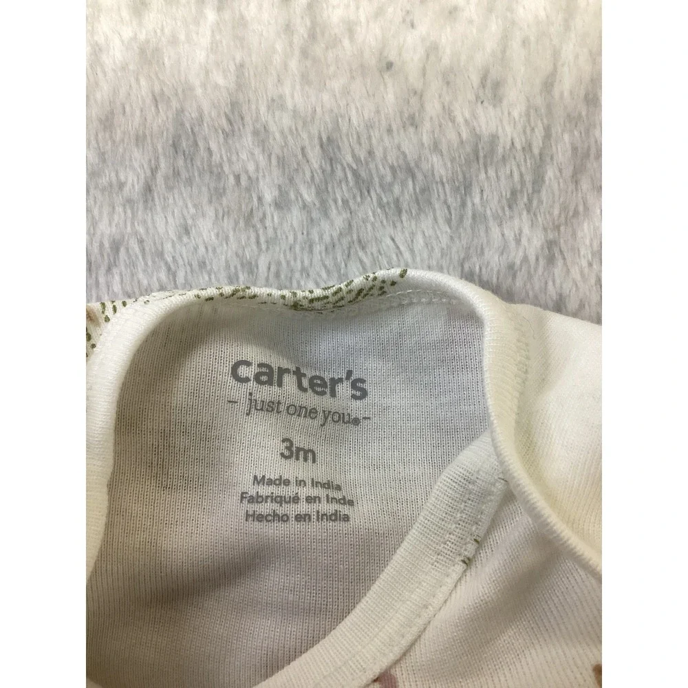 Carters Just One You Baby Girls 3M Long Sleeve Bodysuit 3-Pk Woodland Floral NEW